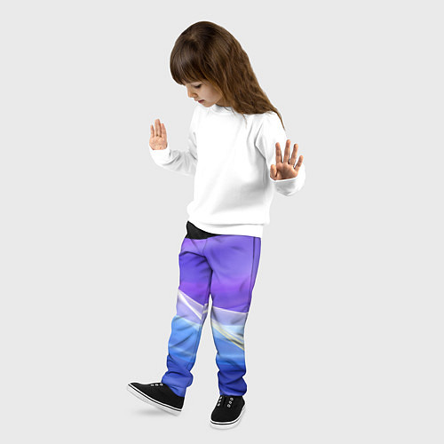 Детские брюки Фиолетовая и голубая абстракция / 3D-принт – фото 3