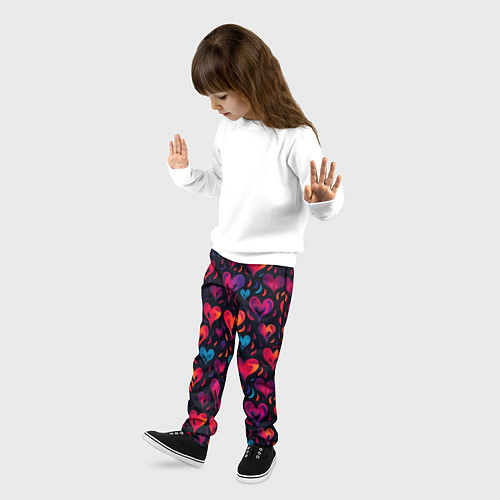 Детские брюки Паттерн с сердцами / 3D-принт – фото 3