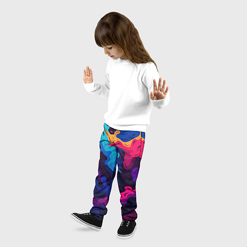 Детские брюки Яркие абстрактные фигуры / 3D-принт – фото 3