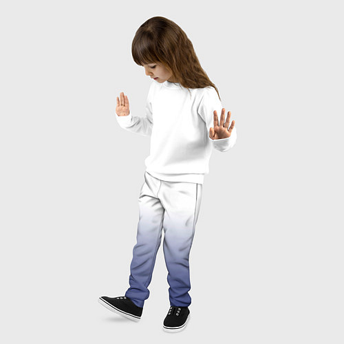Детские брюки Туманный градиент бело-синий / 3D-принт – фото 3
