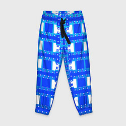 Брюки детские Синие и белые квадраты, цвет: 3D-принт