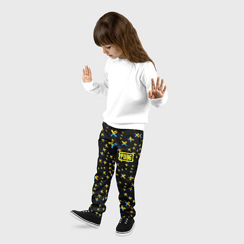 Детские брюки PUBG sticker games / 3D-принт – фото 3