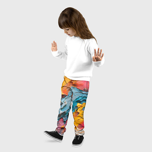Детские брюки Абстрактная живопись акрилом / 3D-принт – фото 3