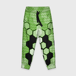 Брюки детские Зелёная кибер броня hexagons, цвет: 3D-принт