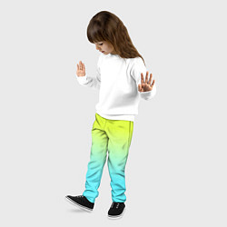 Брюки детские Ярко-зеленый и бирюзовый градиент, цвет: 3D-принт — фото 2