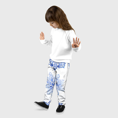 Детские брюки Снежинки в ряд / 3D-принт – фото 3