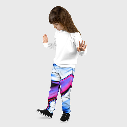 Детские брюки Яркая цветная волна / 3D-принт – фото 3