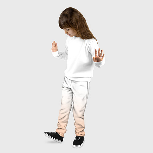 Детские брюки Персиково-белый градиент / 3D-принт – фото 3