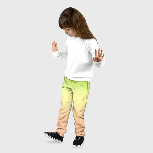 Детские брюки Персиково-салатный градиент / 3D-принт – фото 3