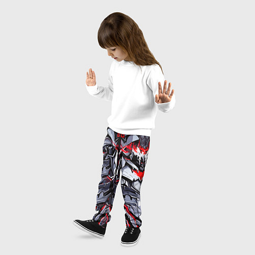 Детские брюки Адская красная броня / 3D-принт – фото 3