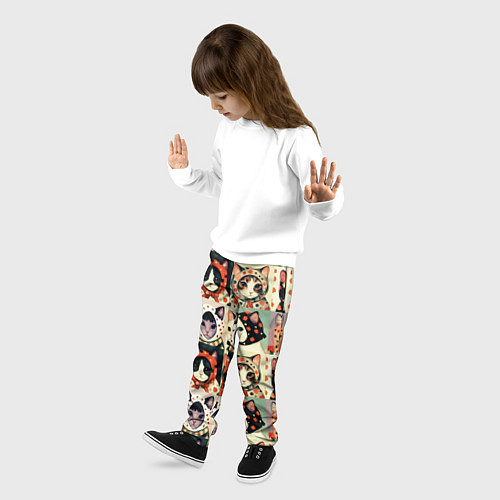 Детские брюки Кот Алёнка - поп арт / 3D-принт – фото 3