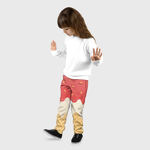 Детские брюки Клубничное мороженое / 3D-принт – фото 3