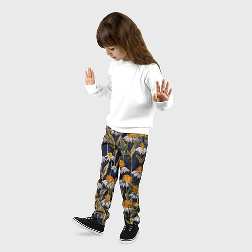Детские брюки Вышитые ромашки / 3D-принт – фото 3