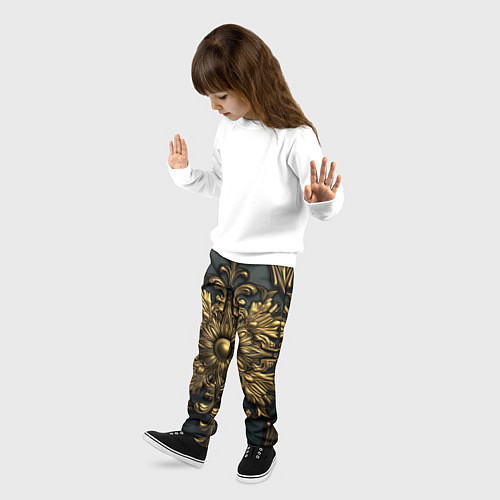 Детские брюки Золотой узор стиль лепнина / 3D-принт – фото 3