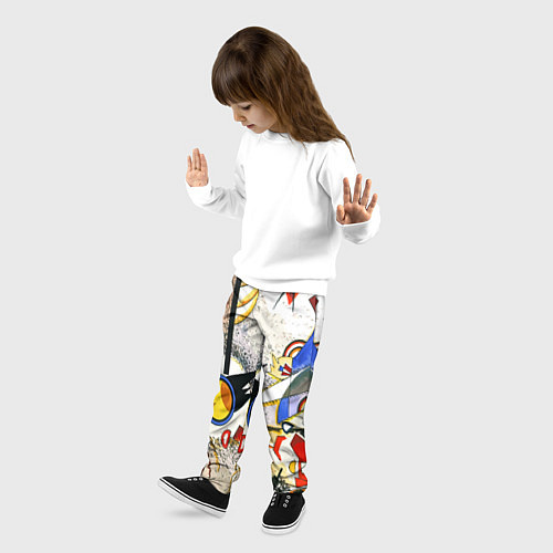 Детские брюки Кандинский картина - шумная акварель / 3D-принт – фото 3