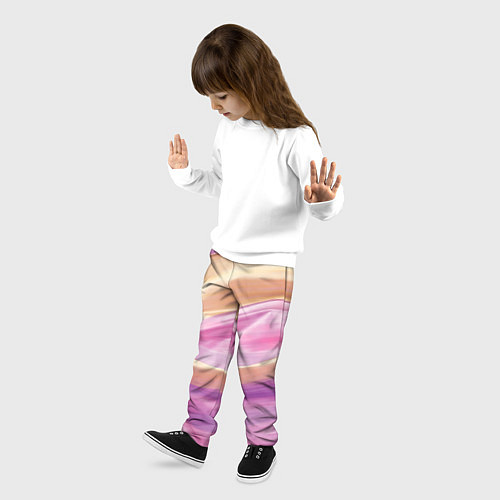 Детские брюки Нежный розовый и желтый / 3D-принт – фото 3