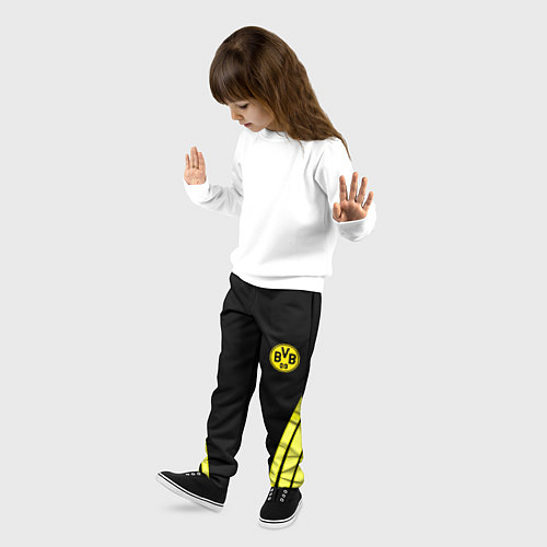Детские брюки Borussia geometry yellow / 3D-принт – фото 3