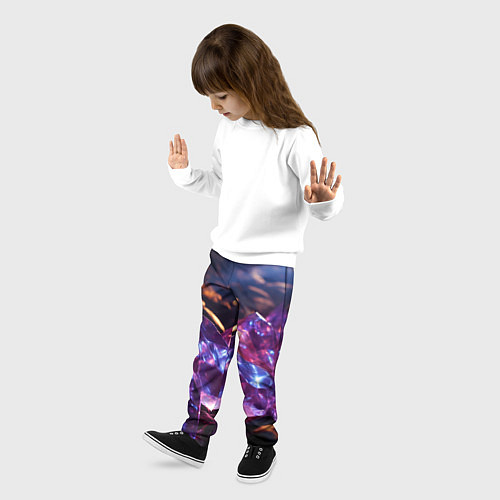 Детские брюки Фиолетовые комические камни / 3D-принт – фото 3