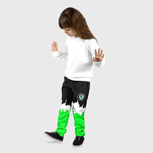 Детские брюки Skoda геометрия краски спорт / 3D-принт – фото 3