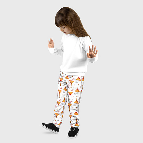 Детские брюки Узор из музыкальных инструментов балалаек / 3D-принт – фото 3