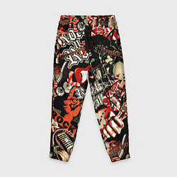Брюки детские Рок патерн, цвет: 3D-принт