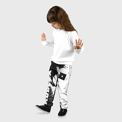 Брюки детские Роблокс - черно-белая абстракция, цвет: 3D-принт — фото 2