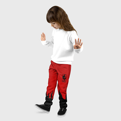 Детские брюки NBA огонь спорт текстура / 3D-принт – фото 3