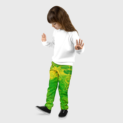 Детские брюки Зеленые подтеки / 3D-принт – фото 3
