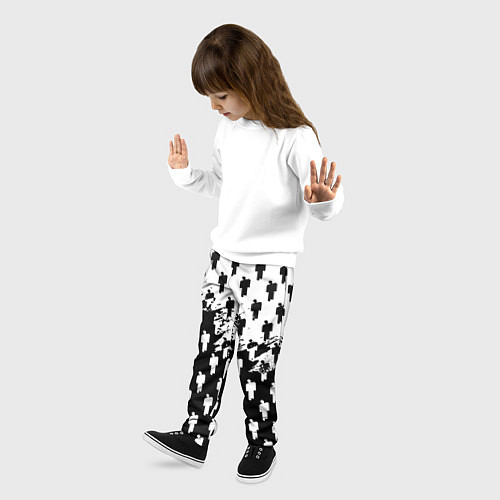 Детские брюки Billie Eilish pattern black / 3D-принт – фото 3