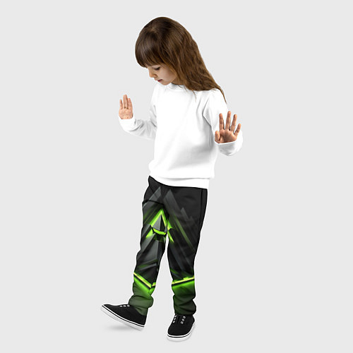 Детские брюки Green black nvidia style / 3D-принт – фото 3