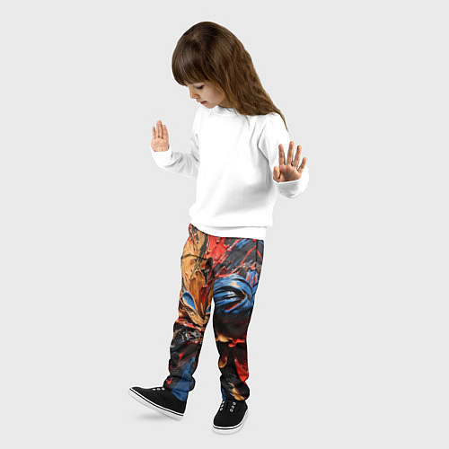 Детские брюки Красные красочные брызги / 3D-принт – фото 3