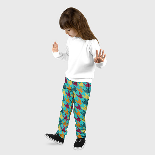 Детские брюки Зелёные гусиные лапки / 3D-принт – фото 3