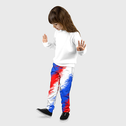 Детские брюки Триколор штрихи красок / 3D-принт – фото 3