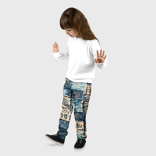 Детские брюки Татуировки на дениме / 3D-принт – фото 3
