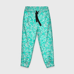 Брюки детские Абстрактный бирюзово-белый фон, цвет: 3D-принт