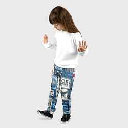 Брюки детские Лос Анджелес на джинсах-пэчворк, цвет: 3D-принт — фото 2