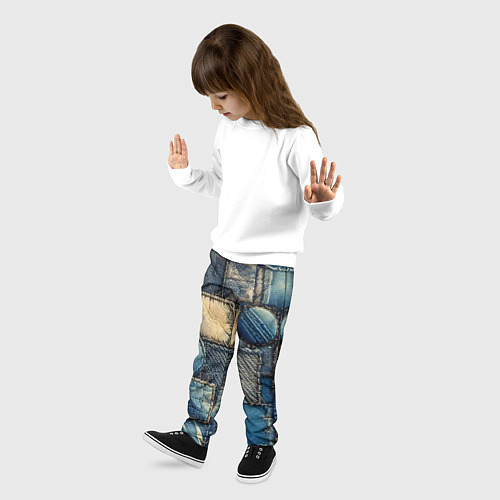 Детские брюки Denim patchwork - ai art / 3D-принт – фото 3