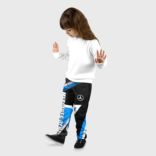 Детские брюки Mercedes - blue metal / 3D-принт – фото 3