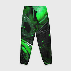 Брюки детские Green dark abstract geometry style, цвет: 3D-принт