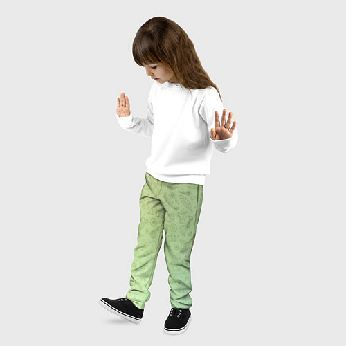 Детские брюки Соцсети зеленый фон / 3D-принт – фото 3