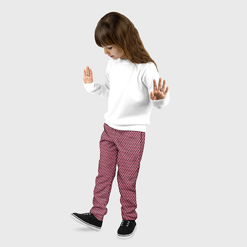 Детские брюки Розовый имитация сетки паттерн / 3D-принт – фото 3
