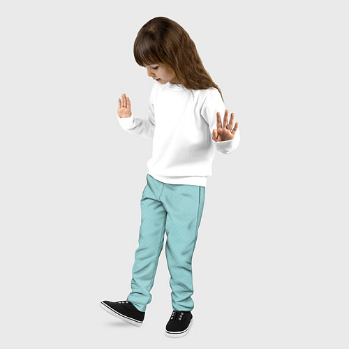 Детские брюки Светлый бирюзовый паттерн однотонный / 3D-принт – фото 3