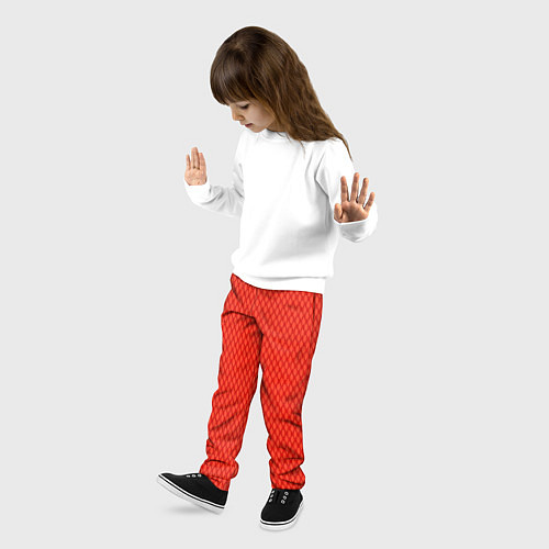 Детские брюки Сочный красный паттерн сетка / 3D-принт – фото 3