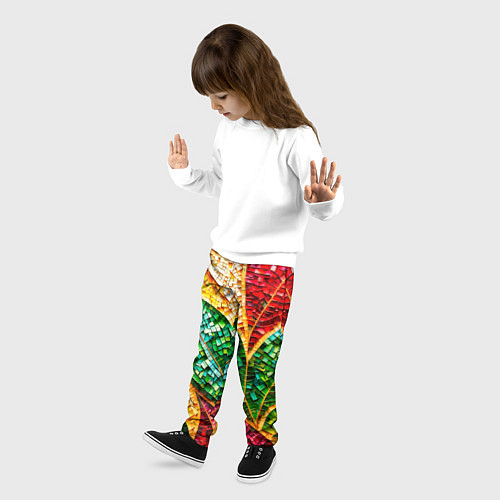 Детские брюки Яркая мозаика с разноцветным абстрактным узором и / 3D-принт – фото 3