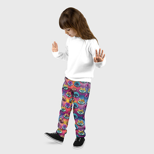 Детские брюки Furry color anime faces / 3D-принт – фото 3