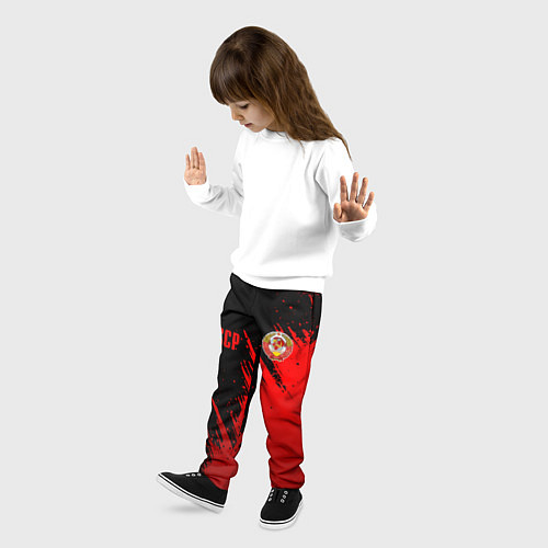 Детские брюки СССР - черно-красный / 3D-принт – фото 3