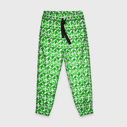 Брюки детские Белые плюсики на зелёном фоне, цвет: 3D-принт