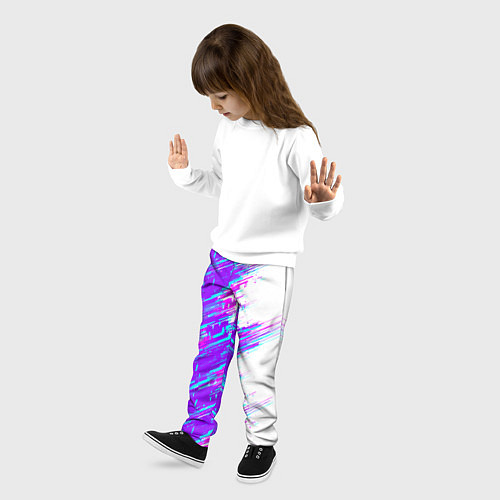 Детские брюки Neon glitch / 3D-принт – фото 3