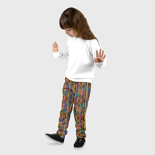 Детские брюки Полоски африканские яркие / 3D-принт – фото 3