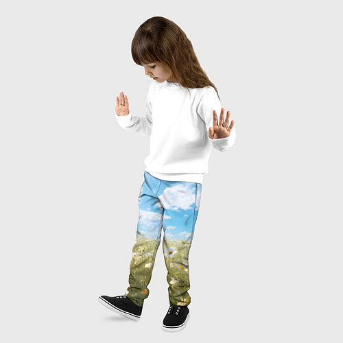 Детские брюки Ромашковое поле / 3D-принт – фото 3
